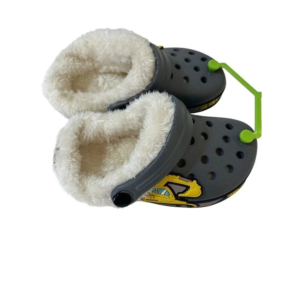 BMINFEE Kid's Girls Boys Clogs Fleece Line Shoes Toddle 2  Little Kid, Grey